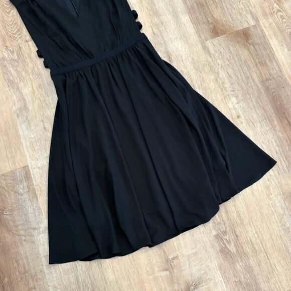 BCBGMaxazria Women's Small Classic Flowy Open Side Party Midi Black Dress Rachel - Picture 6 of 9